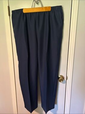 St. John's Bay Navy Elastic-Waist Straight Leg Trousers